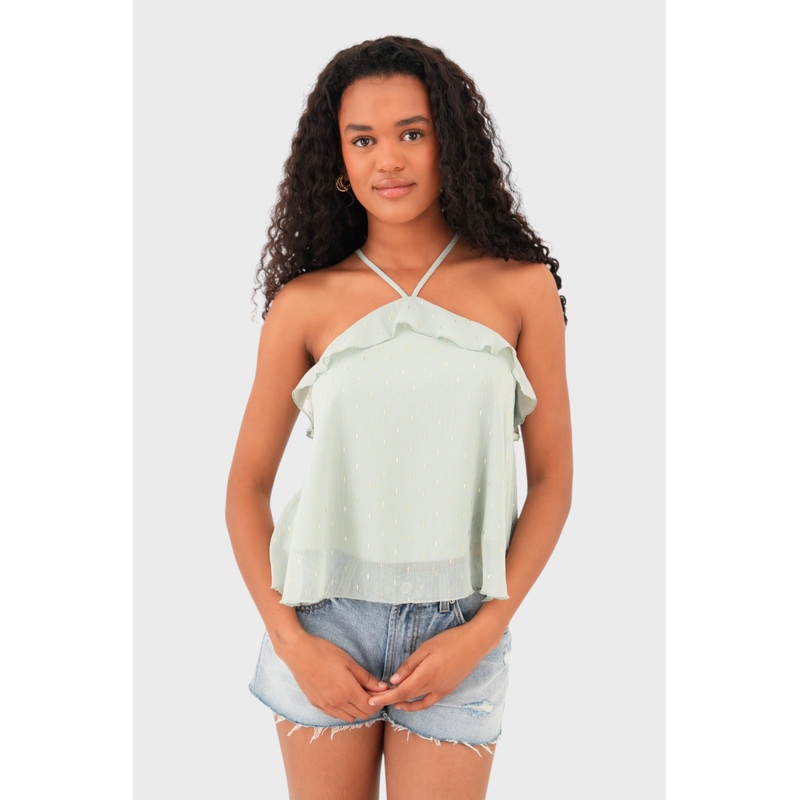 "Sunlit" top green