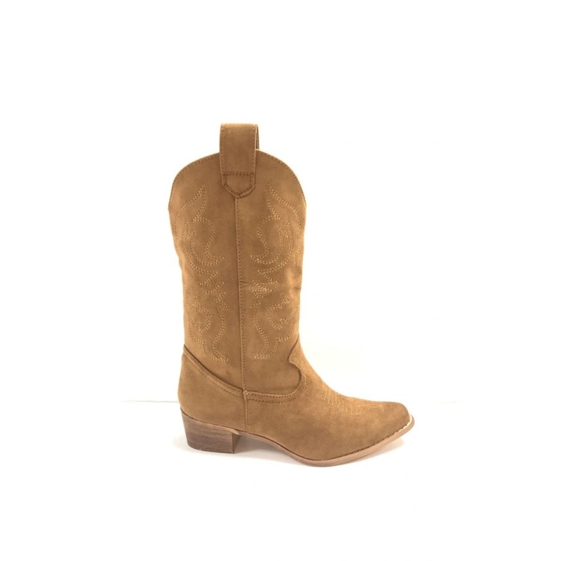 "Cowboy" boots camel suede