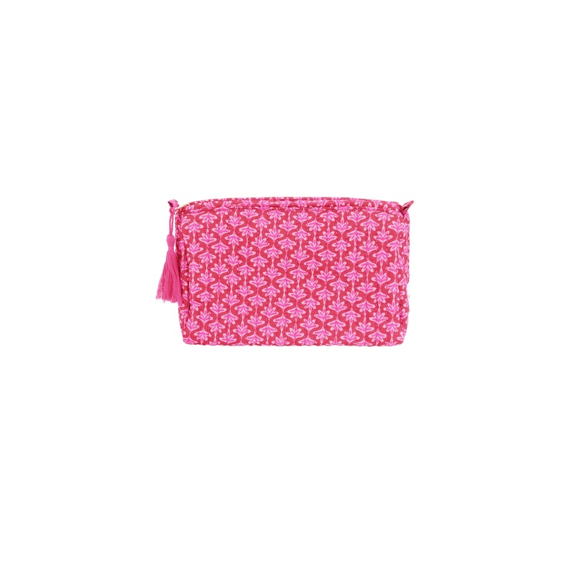 "Floral" pouch pink
