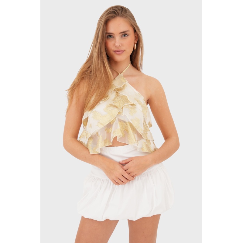 "Glimmer" top white