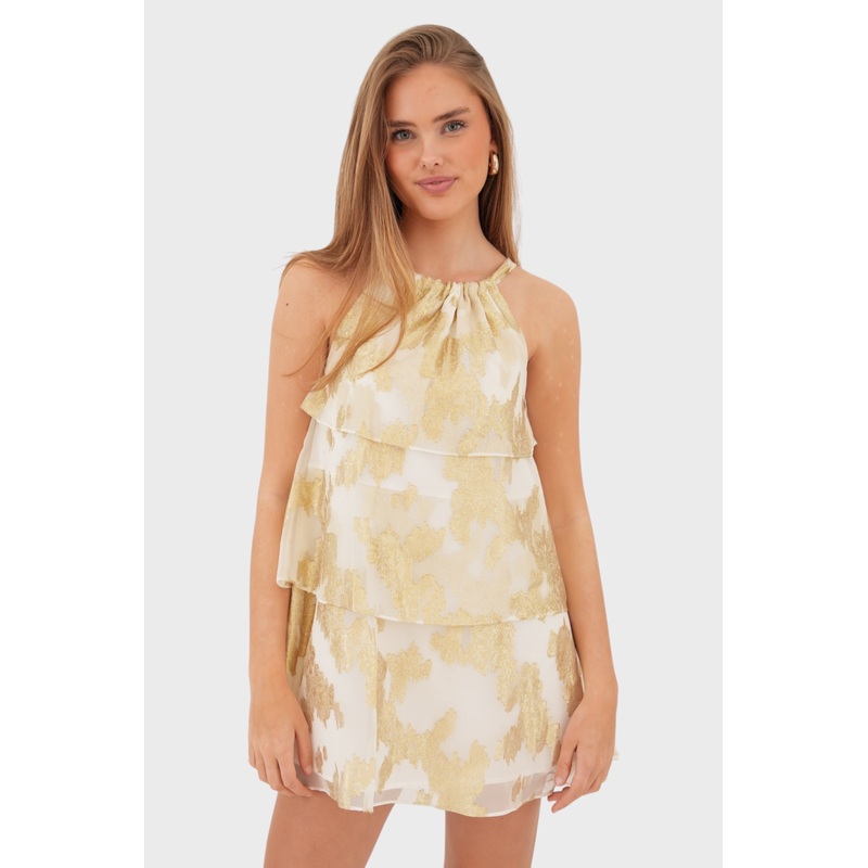 "Golden" dress white