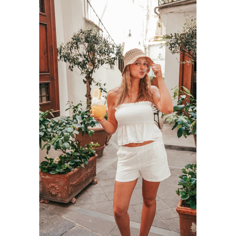 "Liv" top white