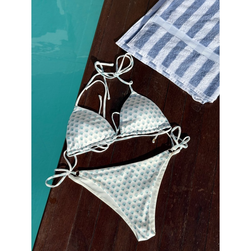 "Palm" bikini top green