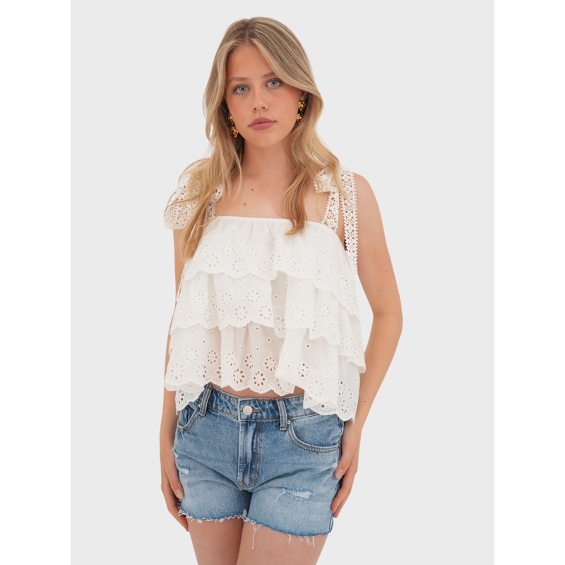 "Summerlight" top white