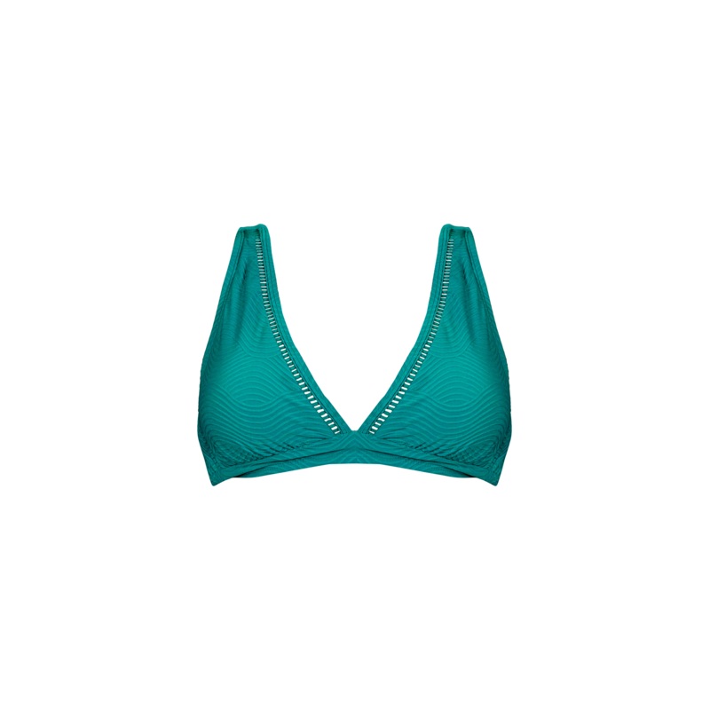 Emerald Eyelet Triangle V-Neck Top