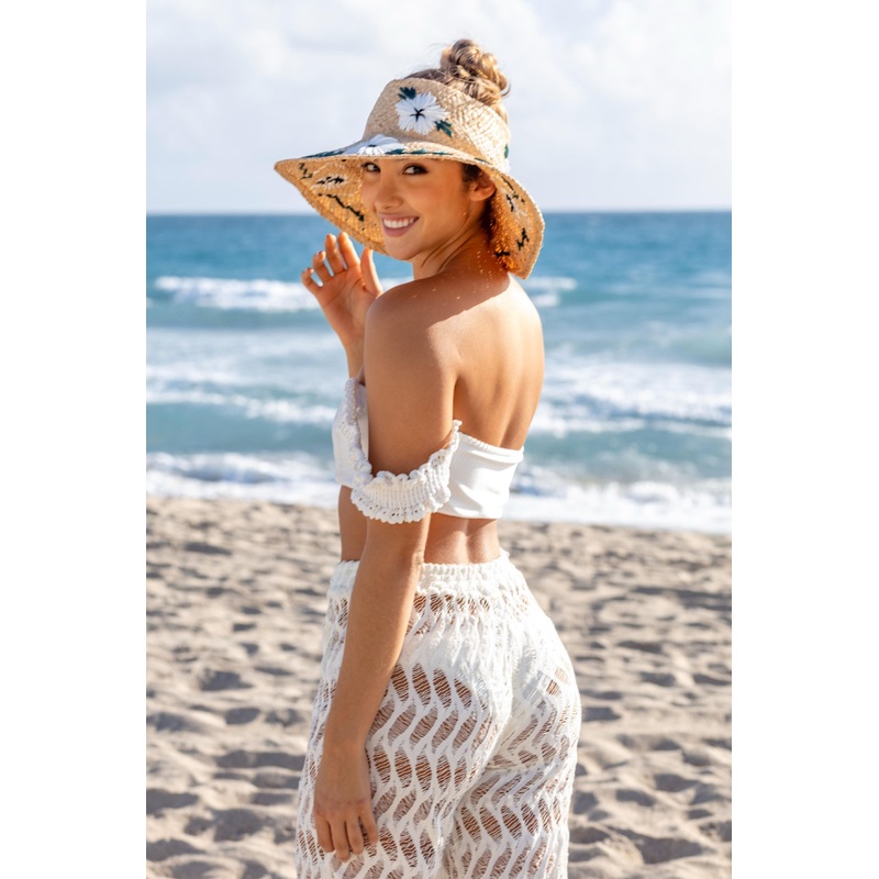 Fleur Natural Visor Hat