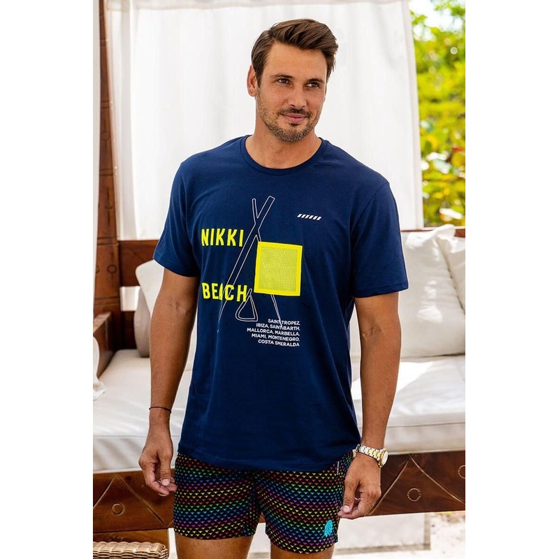 Nikki Beach Men's Navy T-Shirt