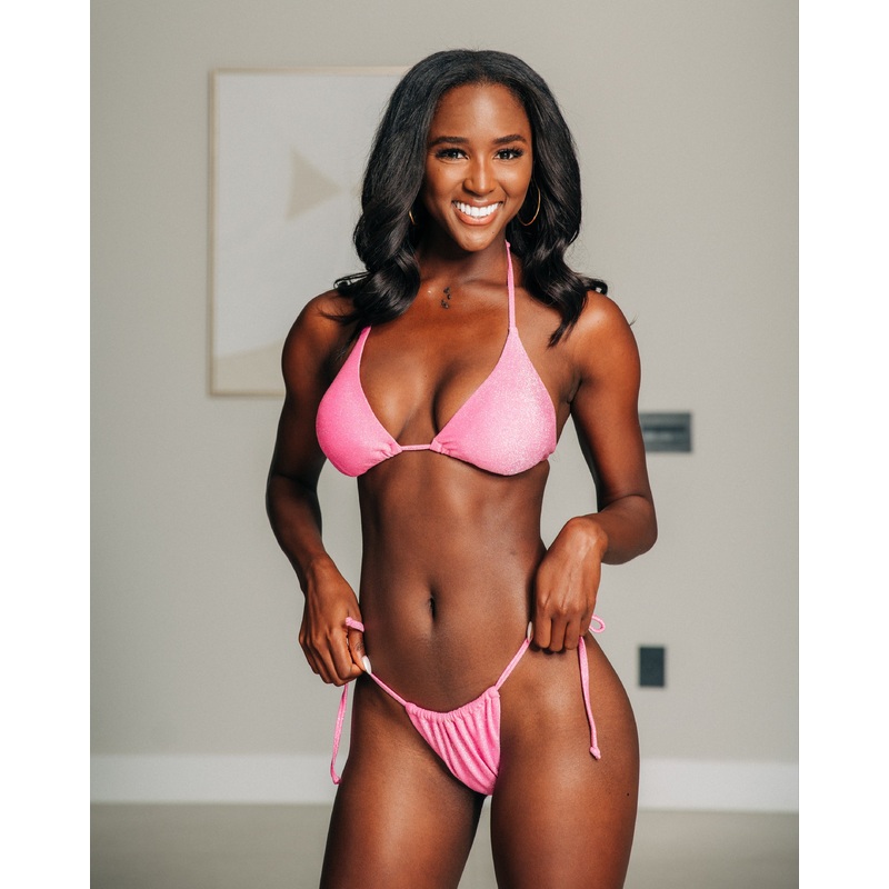 Sparkling Ocean Seamless Slide Triangle Top - Pink