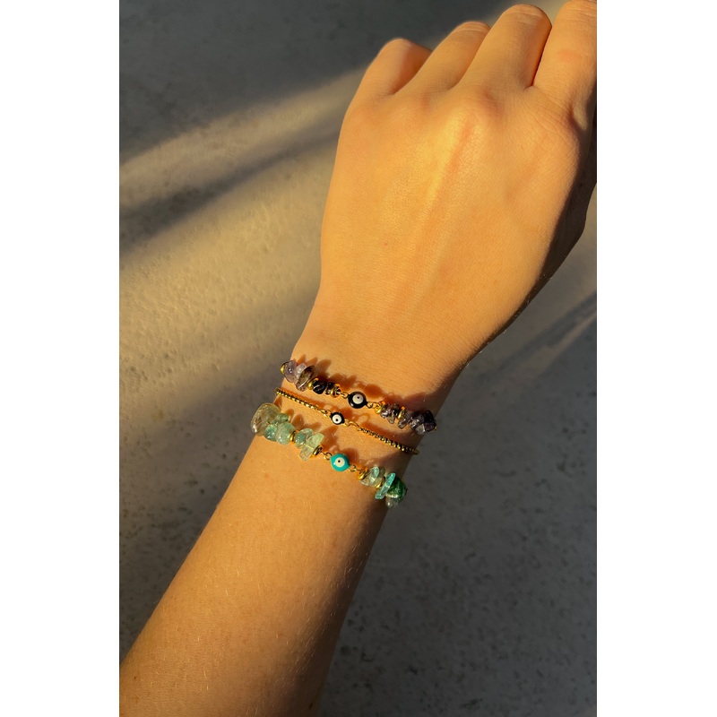 Angel Eye Wollastonite Black Bracelet