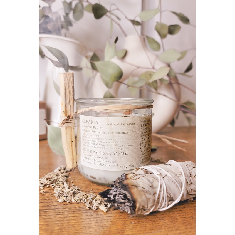 Clearly Candle, Amber Palo Santo Sage