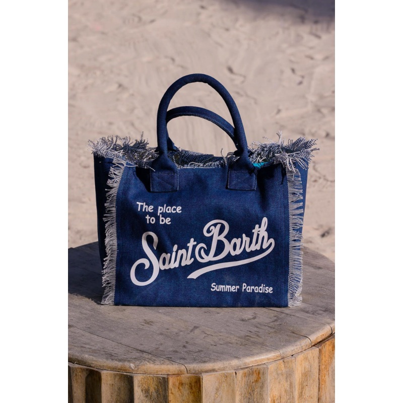 Mc2 St. Barth x Nikki Beach Blue Canvas Tote