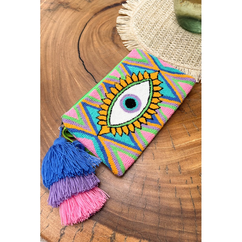 Ojito Clutch in Blue Green