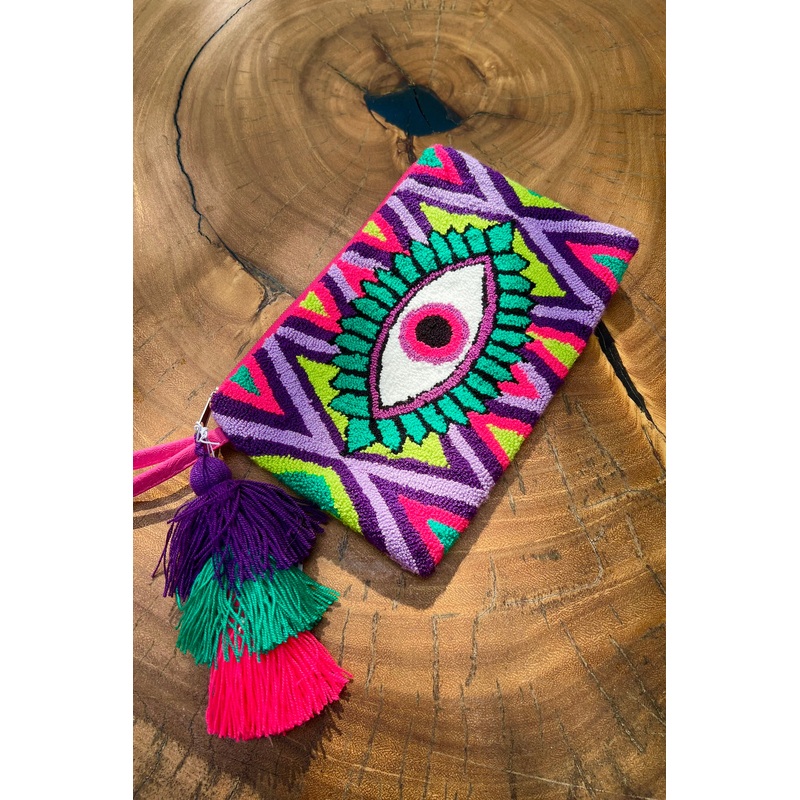 Ojito Clutch in Purple Hot Pink