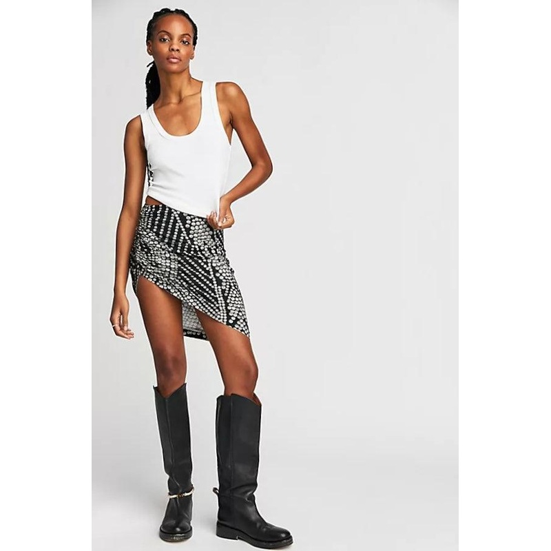Side Drape Mini Skirt