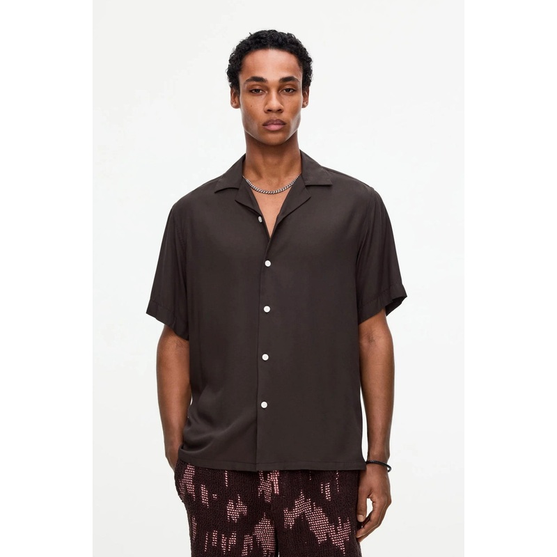 After Dark Brown Viscose Shirt