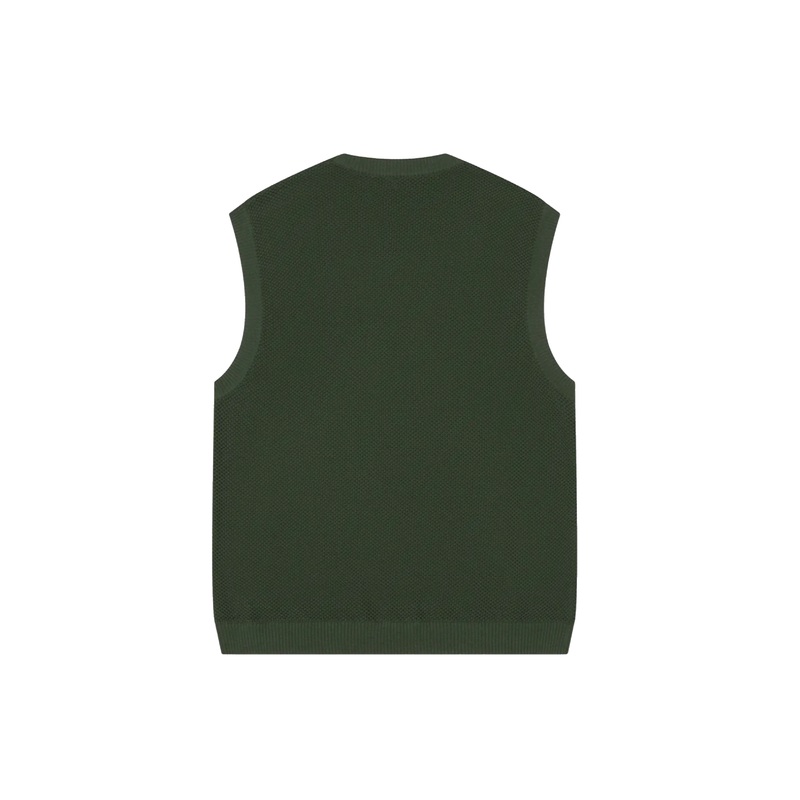 Dark Green Crochet Knit Vest