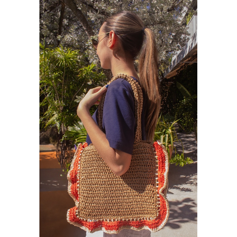 Kamila Orange Color-block Bag