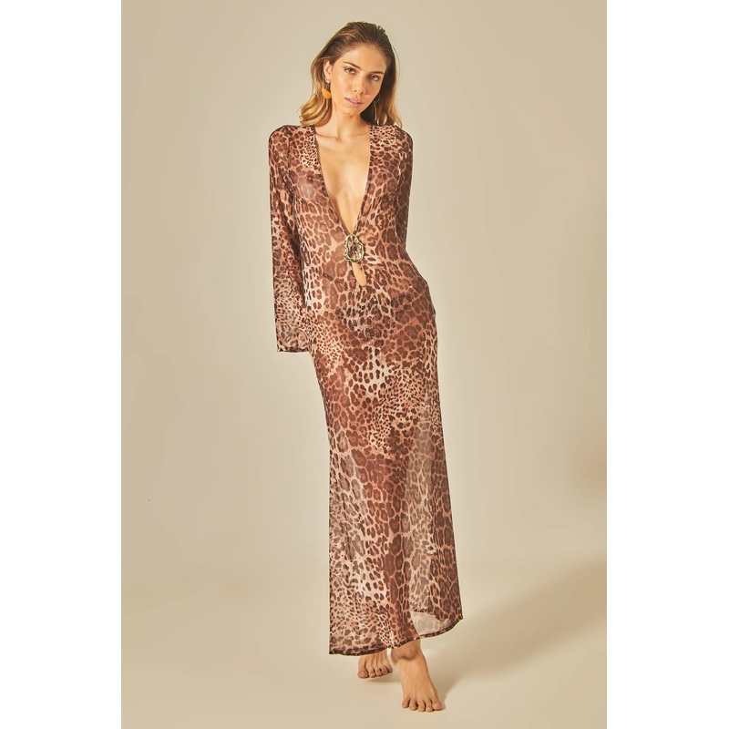 Long Sixty Dress in Leopard