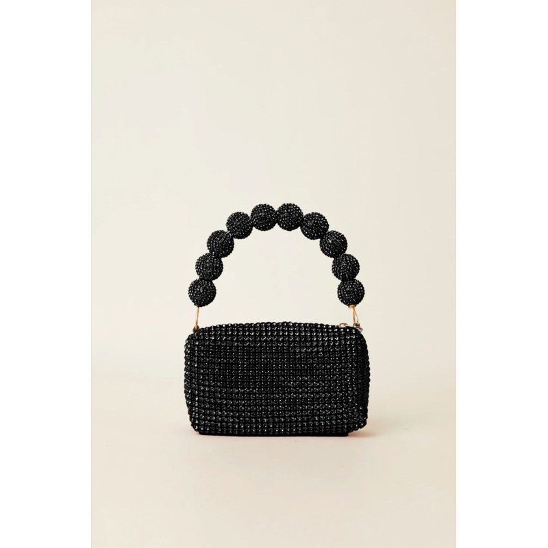Marbella Crystal Clutch in Black
