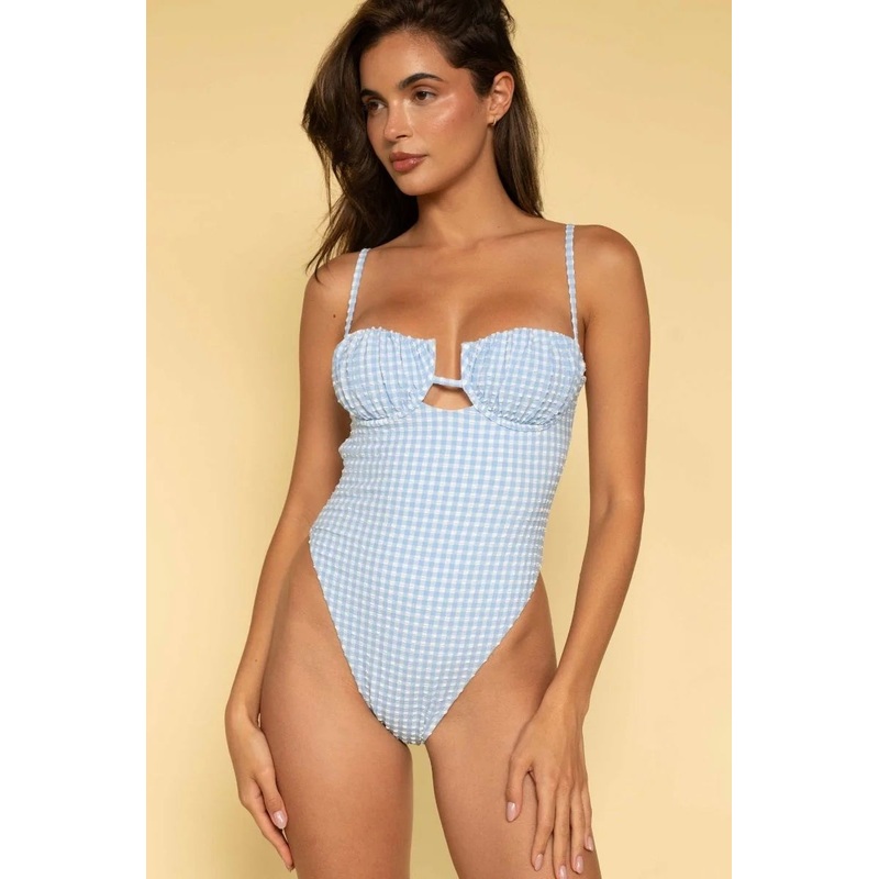 Peri Micro Gingham Petal One-Piece