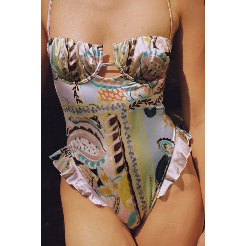 St. Barths Floral Petal Ruffle One-Piece