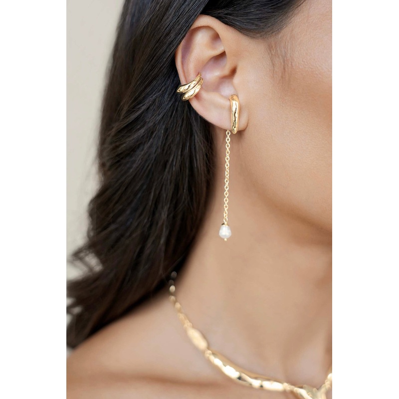 Linear Luxe Pearl Drop Earrings