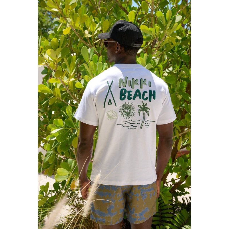 Nikki Beach Embroidered Terry Cloth Tee