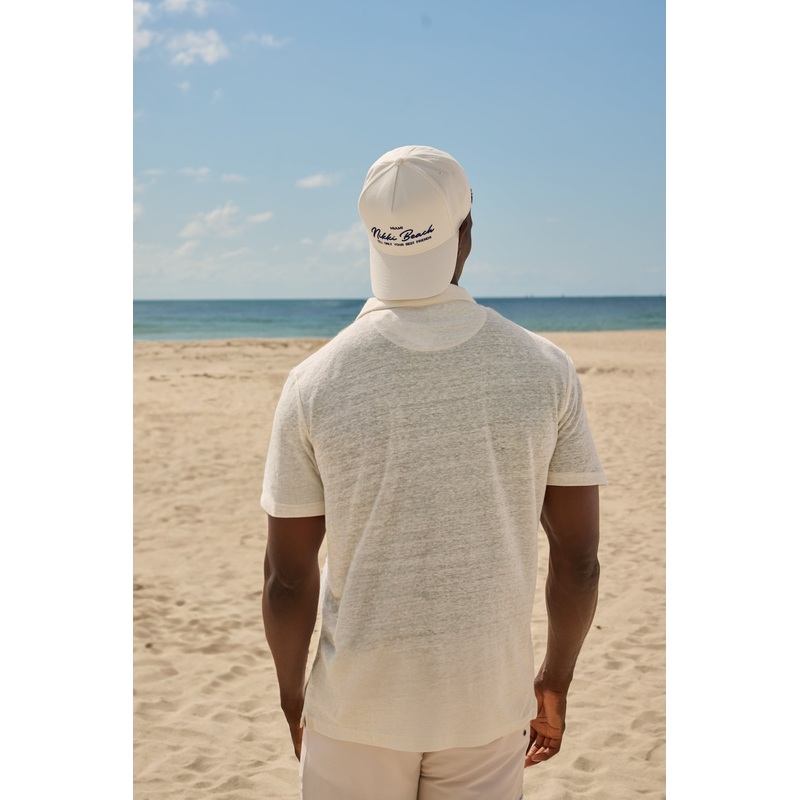 Nikki Beach White with Navy Signature Unisex Cap