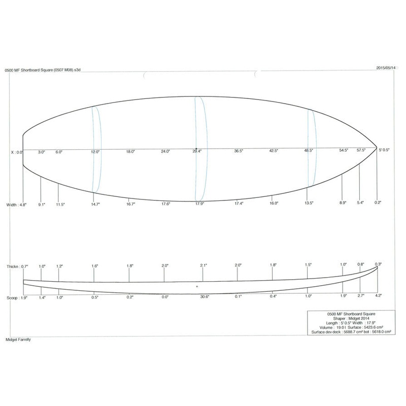 5'0" MF Shortboard Square
