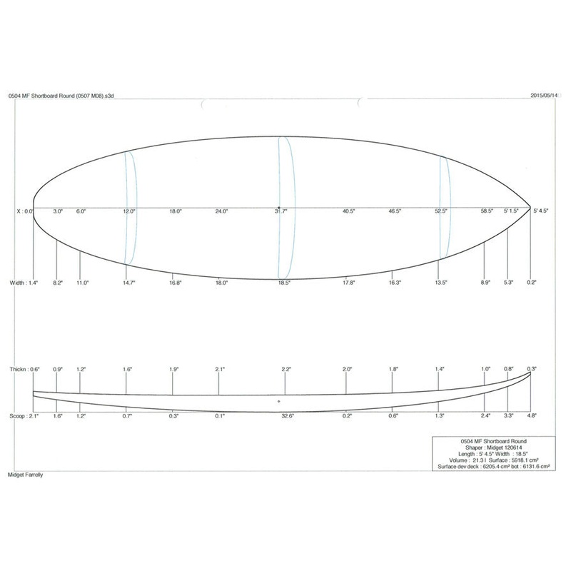 5'4" MF Shortboard Round