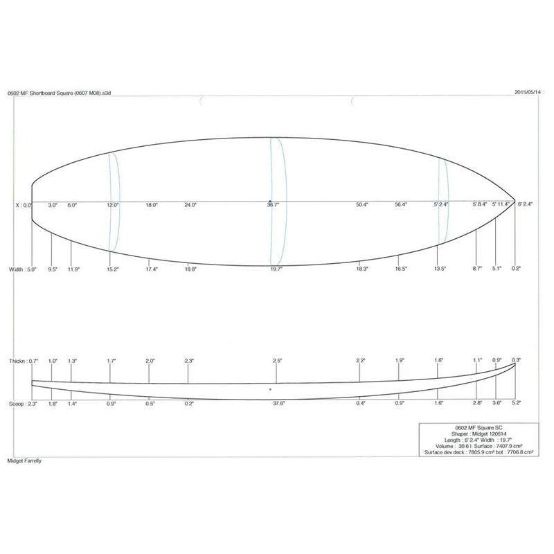 6'2" MF Shortboard Square