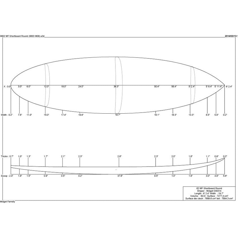 6'2" Round Tail Shortboard