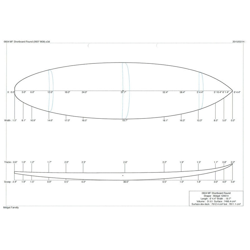 6'4" MF Shortboard Round