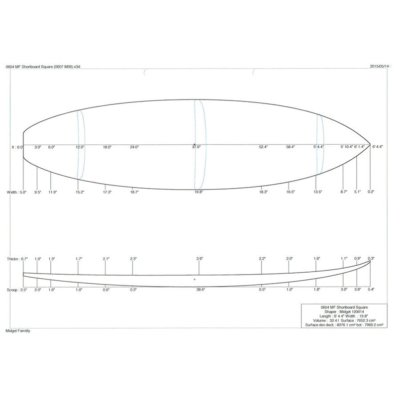 6'4" MF Shortboard Square