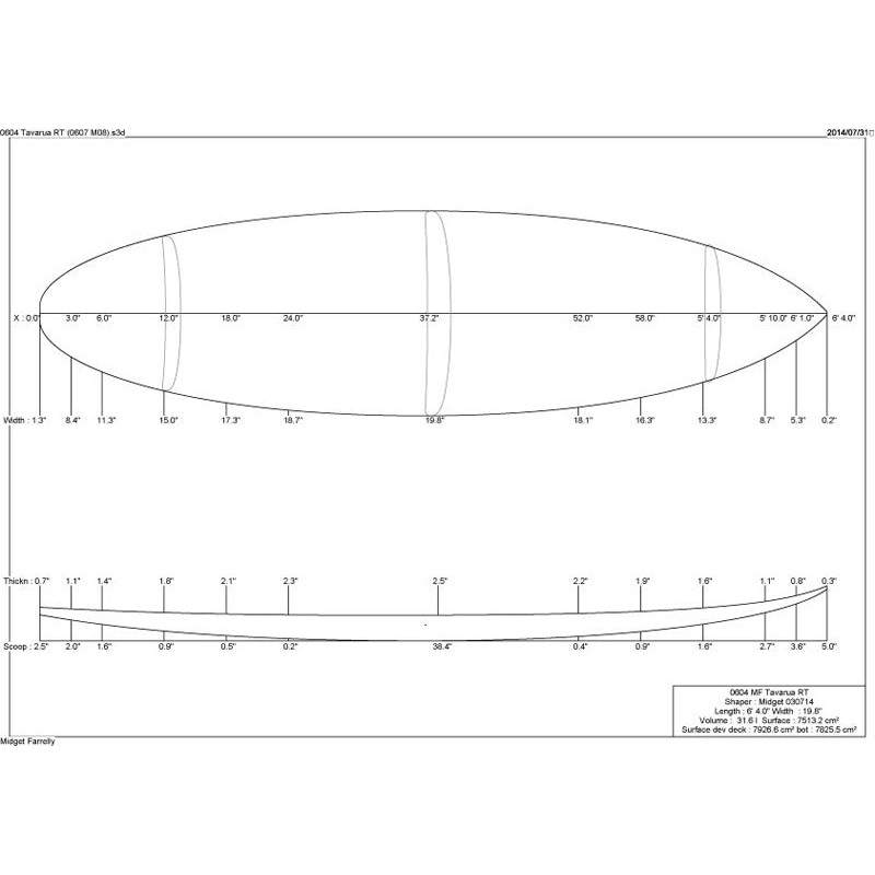 6'4" Tavarua Round Tail