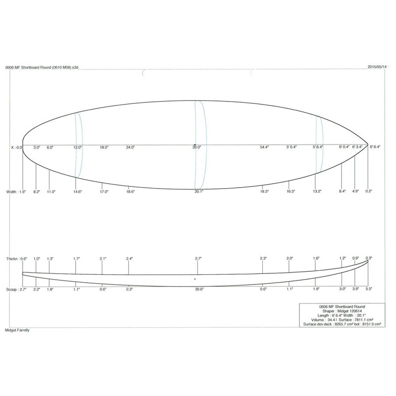 6'6" MF Shortboard Round