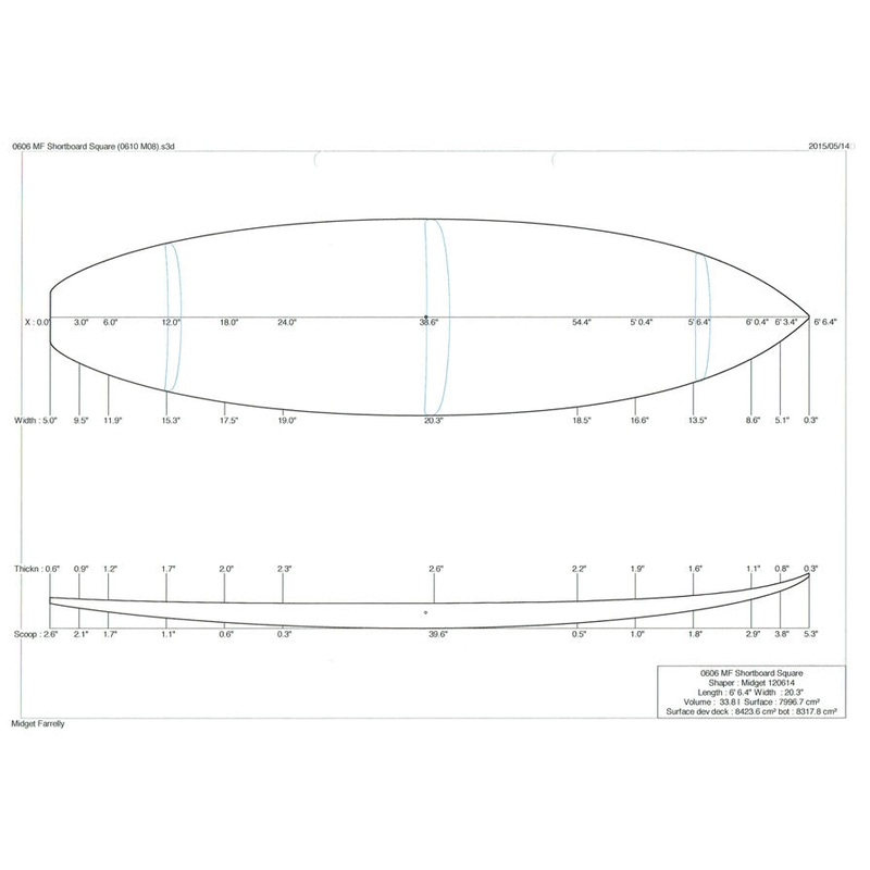 6'6" MF Shortboard Square