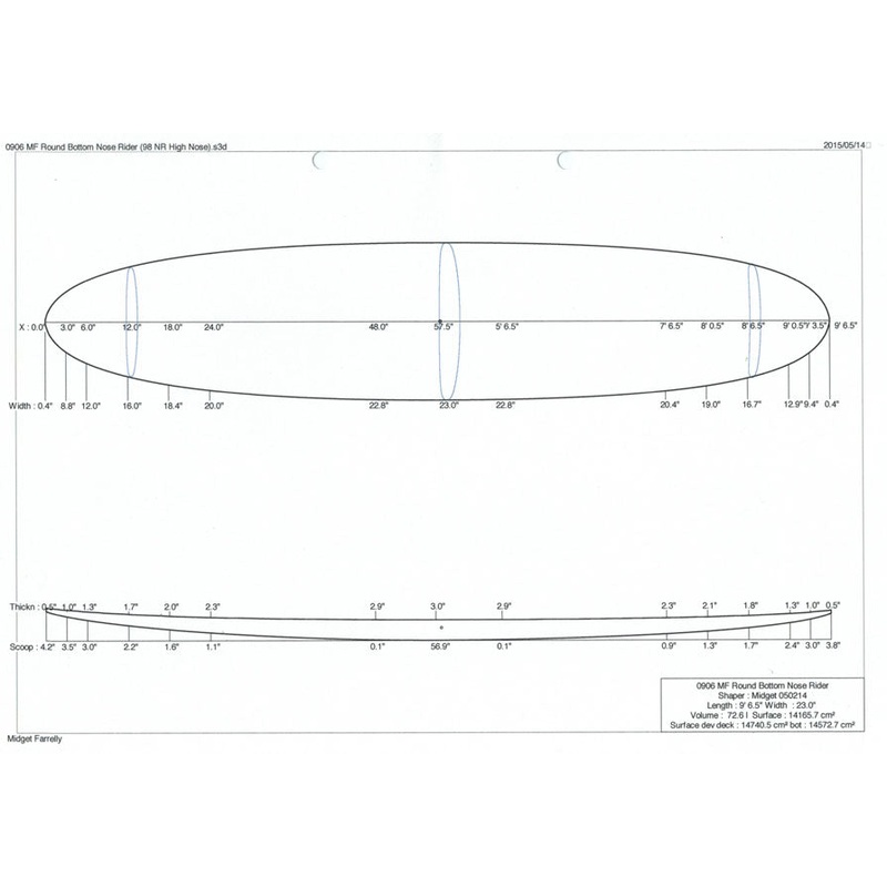 9'6" MF Round Bottom Nose Rider