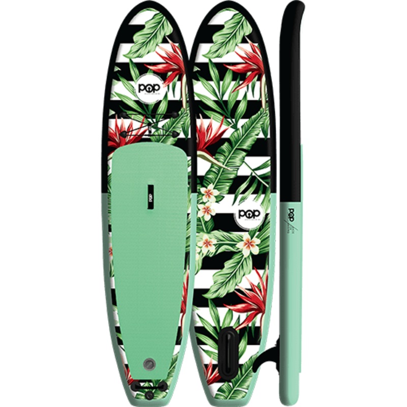 POP Board Co 10'6" Royal Hawaiian Stand Up Paddle Board Inflatable SUP - Mint/Black