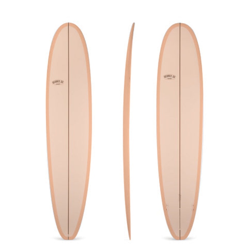 9' Ultimate Longboard Surfboard with Darkwood Stringer and Coral Resin Tint (Poly)