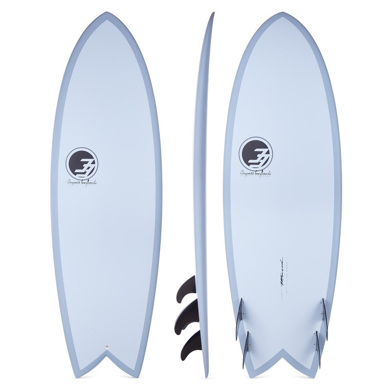 5'8" Retro Fish Surfboard Blue Rail (Epoxy)