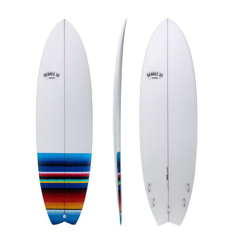 6'10" Easy Rider Fish Surfboard Mexican Blanket Inlay (Poly)