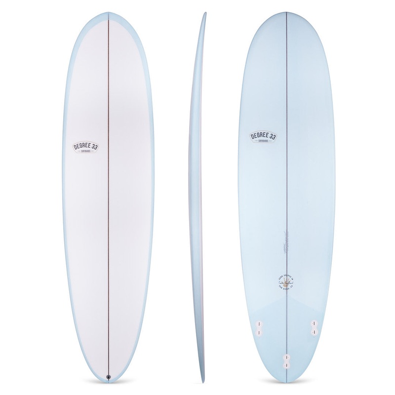 6'10" Poacher Reverse Cutlap Sky Blue Resin Tint with Darkwood Stringer (Poly)