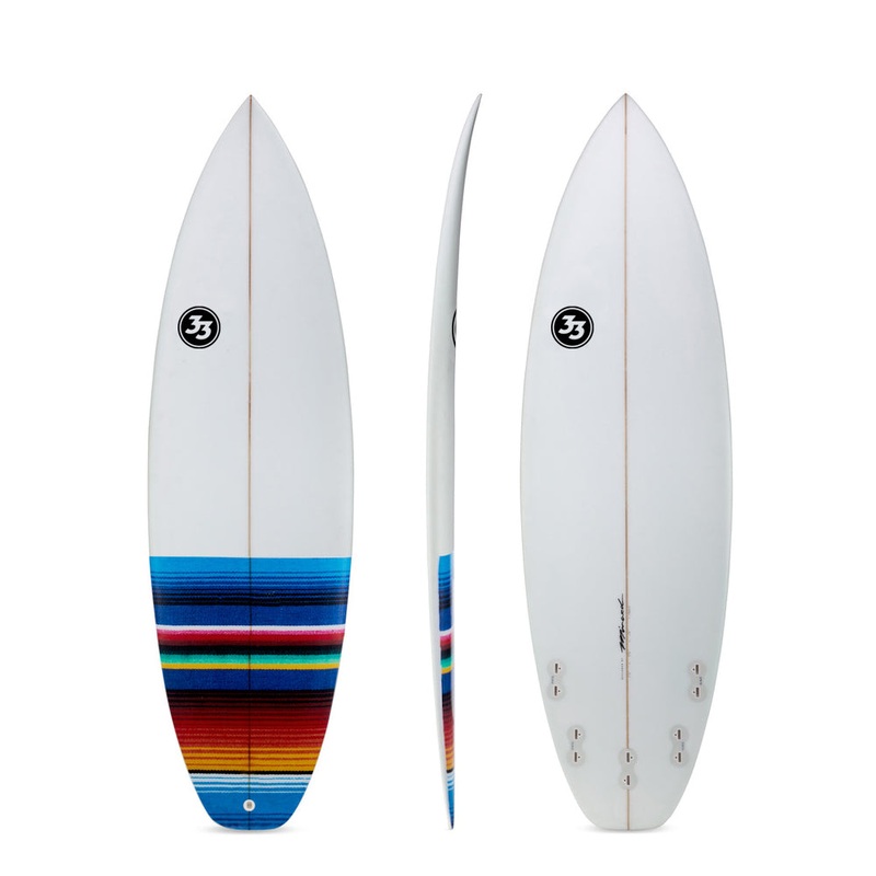 6'2" All Terrain Vehicle Shortboard Surfboard with Mexican Blanket Inlay (Poly)