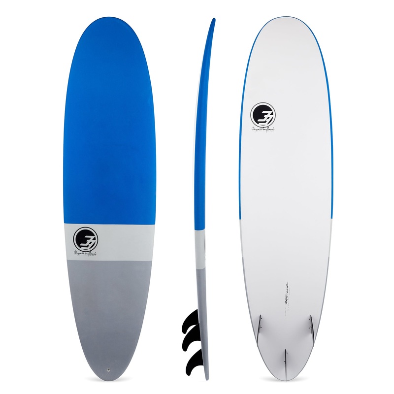 7'2" Poacher Funboard Surfboard Blue Dip (Hybrid Epoxy Softtop)