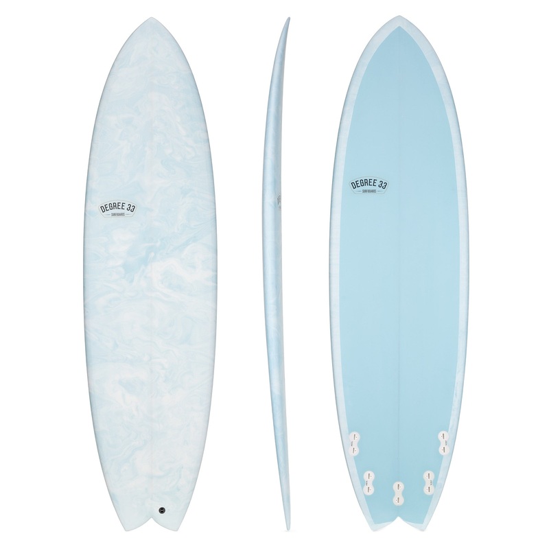 6'10" Easy Rider Fish Surfboard Blue Abstract (Poly)