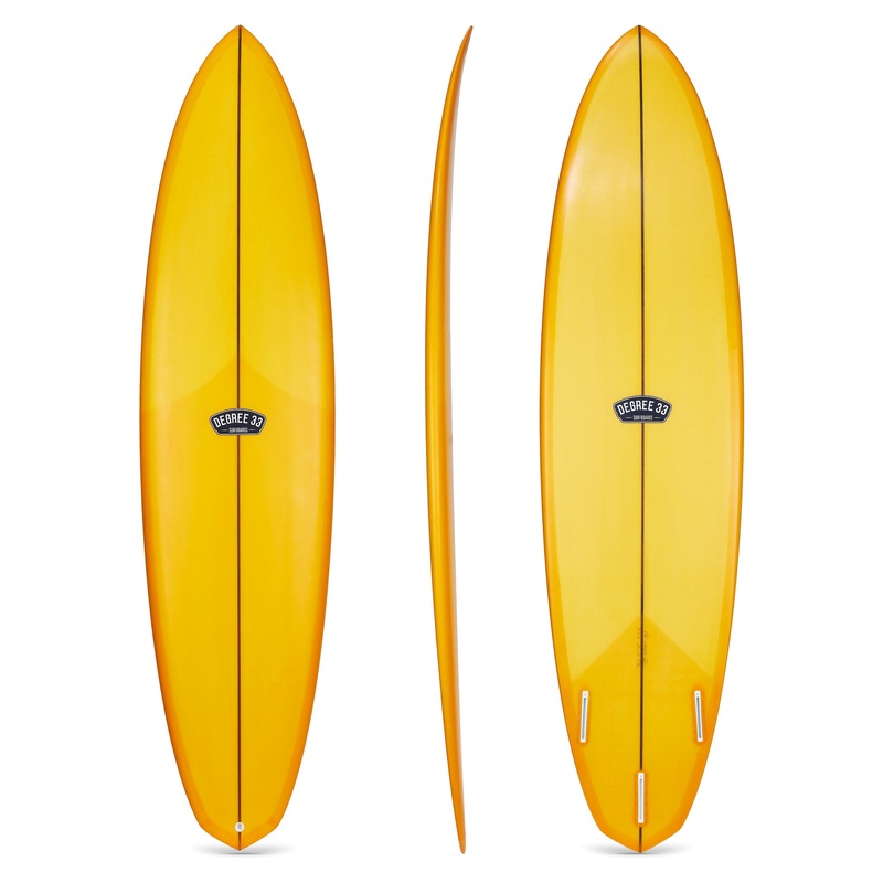 7'2" Over Easy Surfboard Mango Resin Tint (Poly)