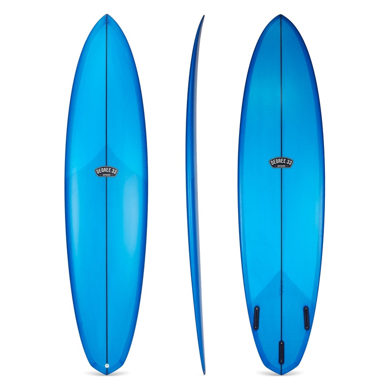 7'6" Over Easy Surfboard Dark Blue Resin Tint (Poly)