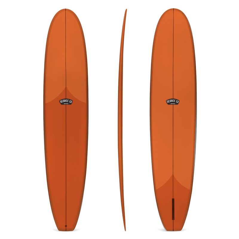 9'4" Classic Longboard Surfboard Burnt Orange Resin Tint (Poly)