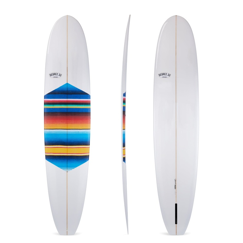 9' Classic Longboard Surfboard Mexican Blanket Inlay (Poly)